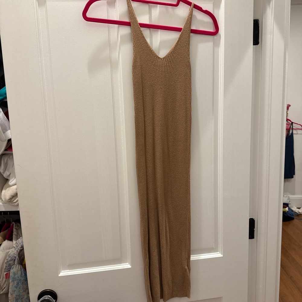 Vero Moda Tan Sleeveless Spaghetti Strap Maxi Dress